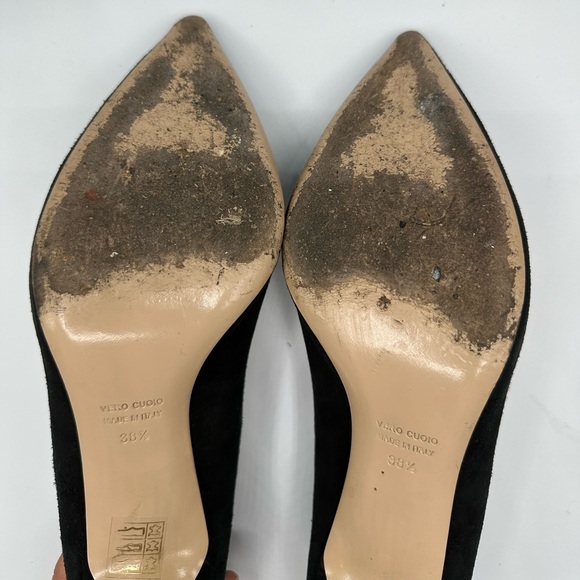 Barney’s New York Classic Black Suede Leather Heel Pumps - Picture 5 of 15